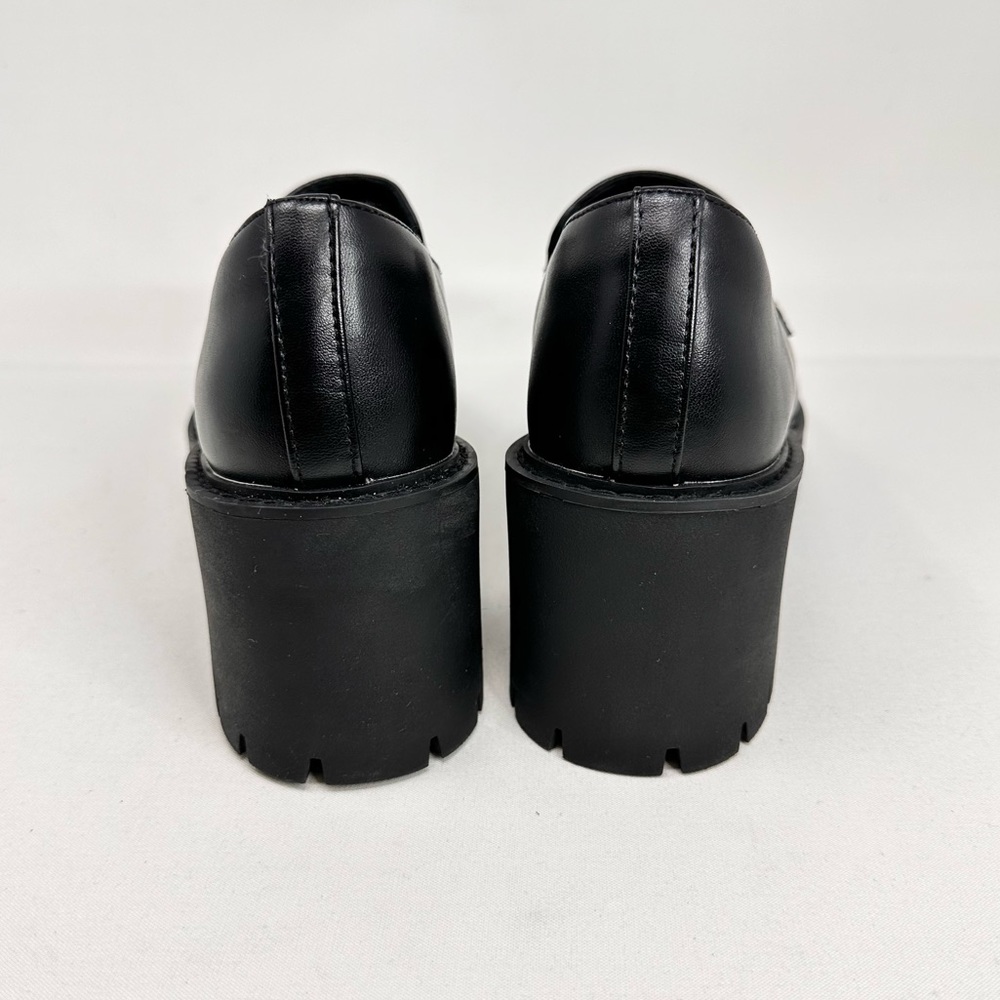Women's Black Loafer Heels - Picture 12 of 13